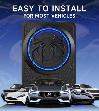 Subwoofer VIKEJIEBIV de 1200 W, paquete de subwoofer y amplificador delgado para debajo del asiento del coche con luz ambiental, control individual para paso bajo/ganancia/refuerzo de graves, sonido estéreo potente, graves profundos, accesorio perfecto pa