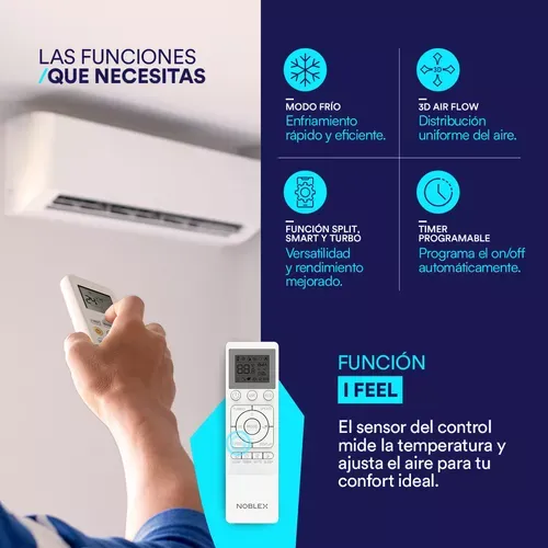 Noblex Aire Acondicionado Minisplit On/Off Frío NXS32C11AMX 12000btu 1 tonelada 115V