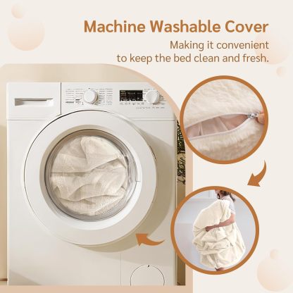 MAXYOYO - Puf plegable para sofá, cama, colchón de piso para adultos, extra grueso, 6 pliegues, sofá para recámara, sala de estar, beige, 135 x 240 cm