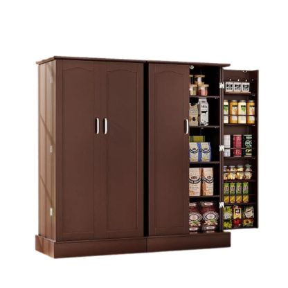 kepptory - clóset de despensa de 47 pulgadas, clóset de almacenamiento de despensa de cocina con puertas y estantes ajustables, aparador no empotrado café para sala de estar y comedor, resistente y