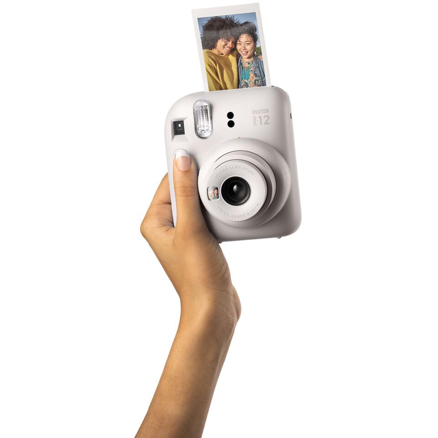 Fujifilm Instax Mini 12 cámara instantánea + paquete de accesorios MiniMate y funda personalizada compatible + Fuji Instax Film Value Pack (50 hojas) Álbum de fotos de diseño flamenco (verde menta)