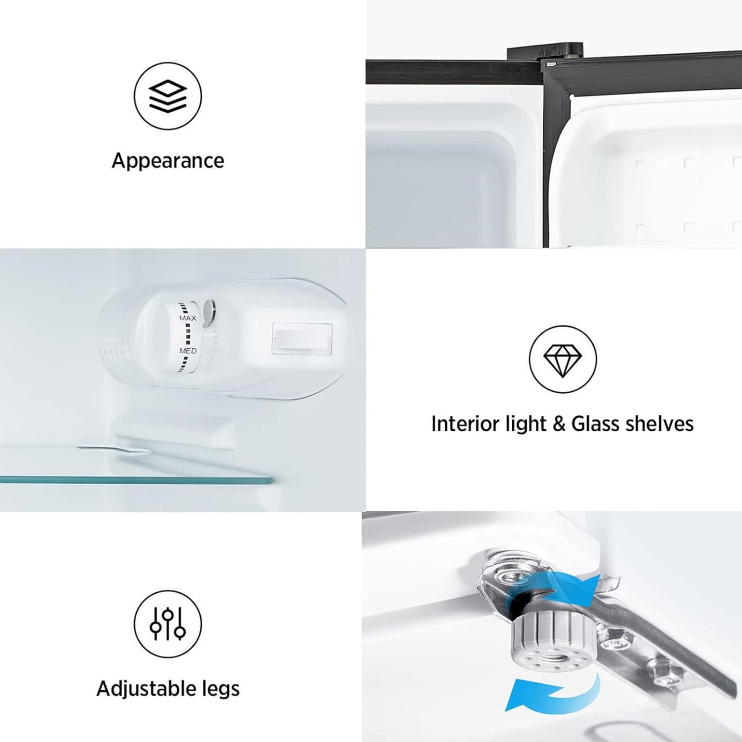 Midea WHD-113FSS1 Refrigerador compacto, 3.1 pies cúbicos, acero inoxidable