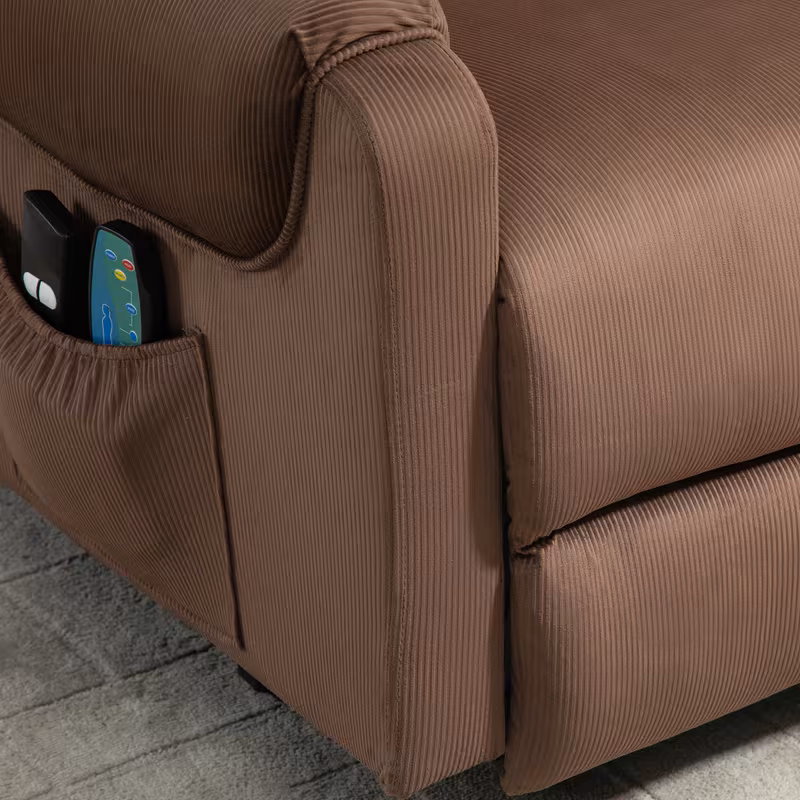 sillón de tv con asistencia eléctrica  , silla de masaje con función reclinable y calentamiento, silla de relajación con control remoto y bolsillo lateral, tela de poliéster   ajustable Detalles del producto 8