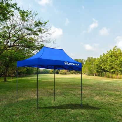 INMATMEX Toldo Carpa 2x3 Impermeable Plegable con Armazón Color Azul, Paredes, Carpa Plegable para Exteriores, Lona Plegable de Acero, Lona Impermeable para Jardín Casa Exterior Facil Armado