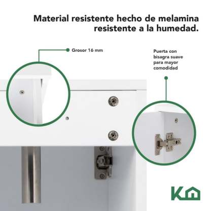 Mueble Kit Para Baño Gabinete Organizador Lavamano Monomando blanco