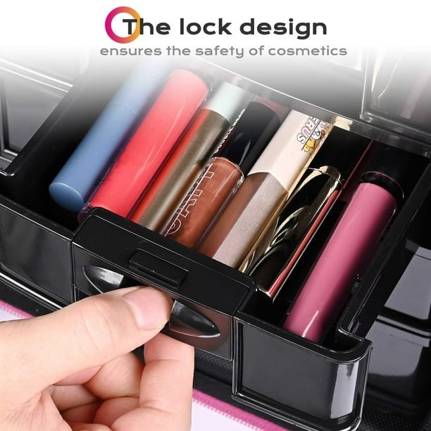Byootique Deep Pink 2in1 Rolling Makeup Case Soft Sided Cosmetic Organizer 1680D Byootique Modern