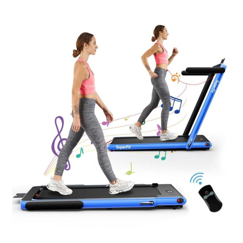 Caminadora plegable 7.5 MPH con app inteligente Bluetooth, control remoto y manija desmontable para casa y oficina