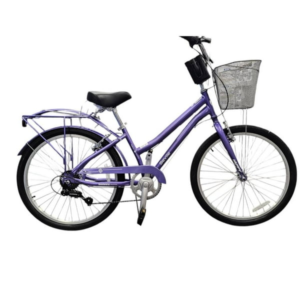 Bicicleta Urbana Huffy Seville Rodada 24 Morado