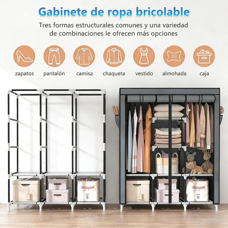 LERFM Closet Armable Ropero Rack Guardaropa Recamara Organización, Bonito, Práctico Y Resistente. Armario Plegable Organizador de Ropa,navidadRebajas de fin de año,Dazy ,Sheglam