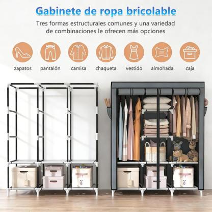 LERFM Closet Armable Ropero Rack Guardaropa Recamara Organización, Bonito, Práctico Y Resistente. Armario Plegable Organizador de Ropa,navidadRebajas de fin de año,Dazy ,Sheglam