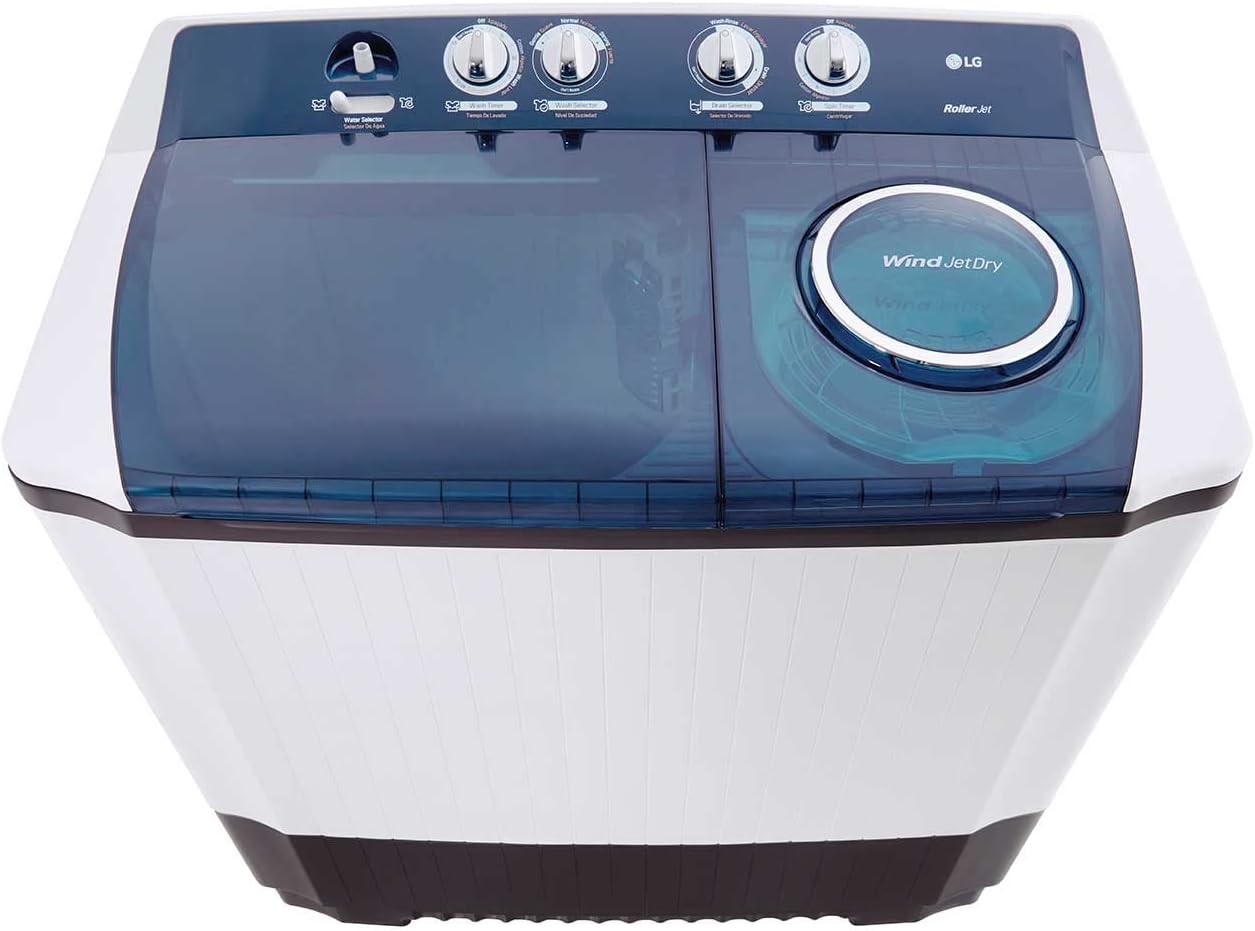 LG WP18WAR Lavadora Doble Tina, Blanco/Azul, 18 kg