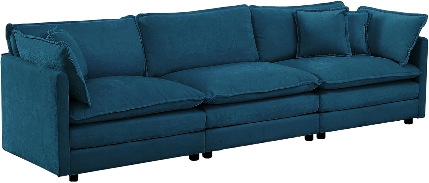 Neylory - Sofá de dos plazas con 2 almohadas para sala de estar, recámara, departamento, 2 plazas de felpilla para asiento profundo