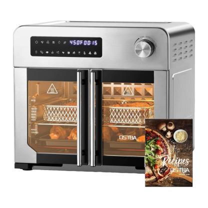 Combo de Freidora de Aire y Horno Tostador OSTBA con Puertas Francesas — Incluye 102 Recetas y 7 Accesorios. Freidora de Aire y Horno de Convección de Sobremesa Extra Grande 10 en 1: 95% Menos Aceite, Cocción Rápida y Crujiente, Fácil de Limpiar.