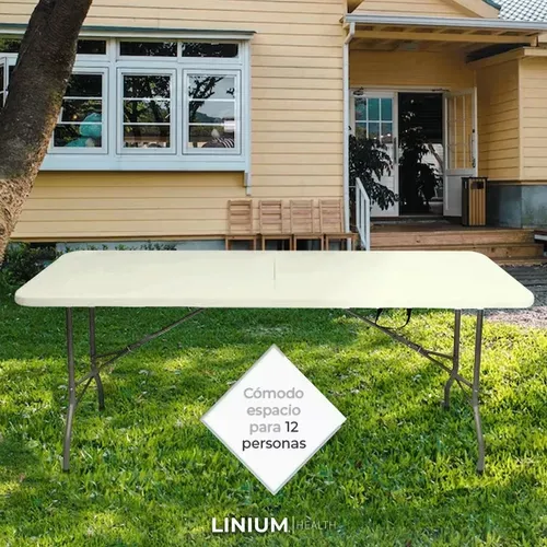 Mesa combinada plegable Linium 2,40m color blanco --- paño de limpieza