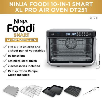 Ninja - Horno eléctrico con Air Fryer XL Pro 10 en 1, Foodi | DT251—Toalla de limpieza de doble espesor