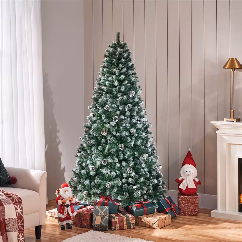   de navidad artificial   con pino   de nieve y   plegable con soporte metálico Detalles del producto 0