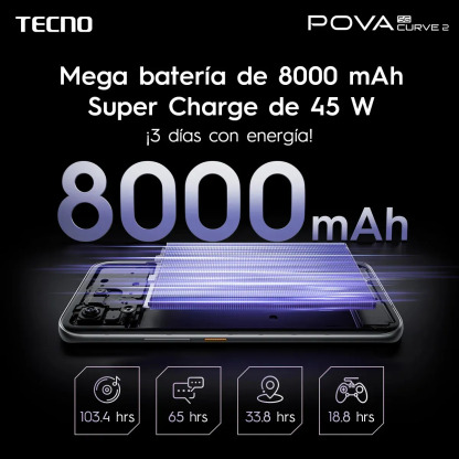 📱Celular 5G, 8GB+8GB RAM +256GB, Batería 8000mAh, Carga 45W, Pantalla Curva AMOLED 1.5K 144Hz, NFC, Cámara 50MP, Diseño Nave Espacial