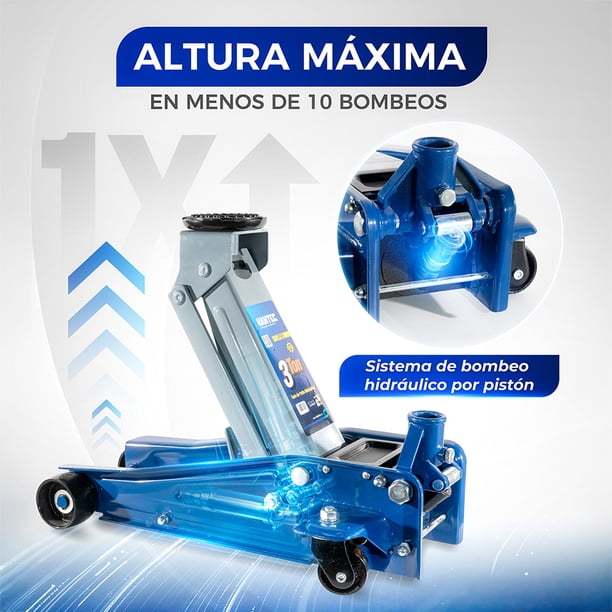Gato Hidráulico de Patín Hantec 3 Toneladas Automotriz