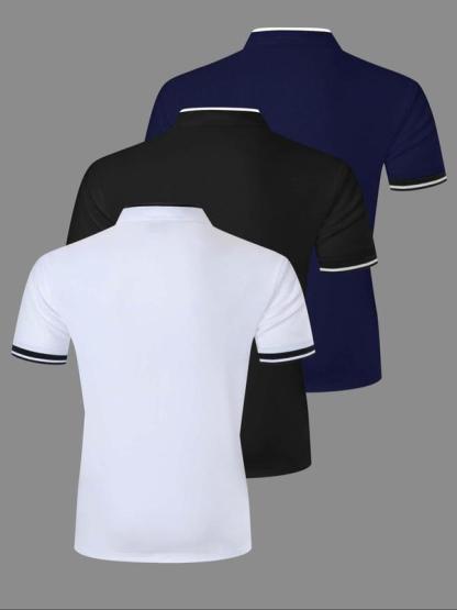 6 Pack Men's Quick Dry Performance Polo Shirts, Stylish Fitted Golf Shirts, Casual Comfortable Cotton Blend for Everyday Wear, Athletic Quality Sports