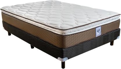 Spring Air Pack Colchón Commander Matrimonial con Box | 2 Almohadas | Cubre Colchón y 1 Juego de Sabanas | Colchon con Colchoneta Pillow | Confort Firme y Soporte Ortopédico | 5 años De Garantía
