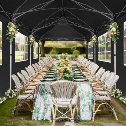TOOLUCK Canopy - Tienda de campaña desplegable de 10 x 20 pulgadas con paredes laterales, toldo comercial impermeable Ez para exteriores, protección UV de 50 + refugio para eventos, tiendas de campaña