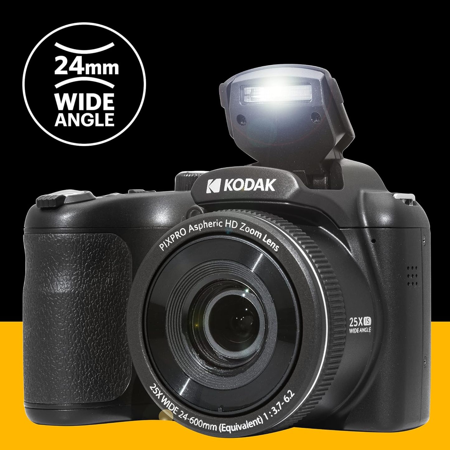 KODAK PIXPRO AZ255-RD Cámara Digital de 16 MP, Zoom óptico de 25 x 24 mm, Lente Gran Angular, estabilización óptica de Imagen, 1080P, Full HD, Video, cámara de vlogging LCD de 3 Pulgadas (Rojo)
