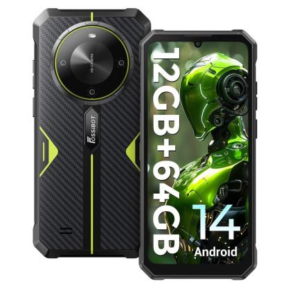 Smartphone robusto FOSSIBOT F105 desbloqueado, Android 14, batería de 10300 mAh, almacenamiento de 12+64/128 GB, pantalla FHD de 6,75", cámara de 8 MP+20 MP, IP68/IP69K, resistente al agua, 4G, doble SIM, OTG (no compatible con AT&T, Cricket, Verizon, Spr