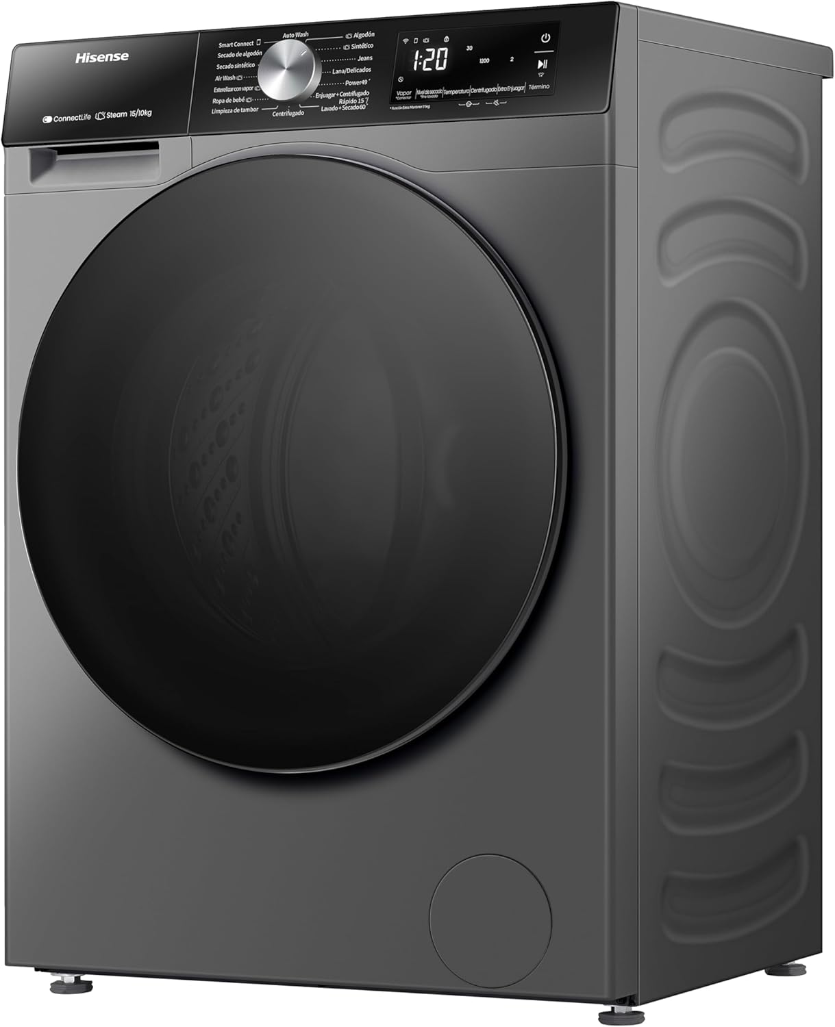 Lavasecadora Inverter Hisense 15 Kilos Carga Frontal Gris WD3S1543BT