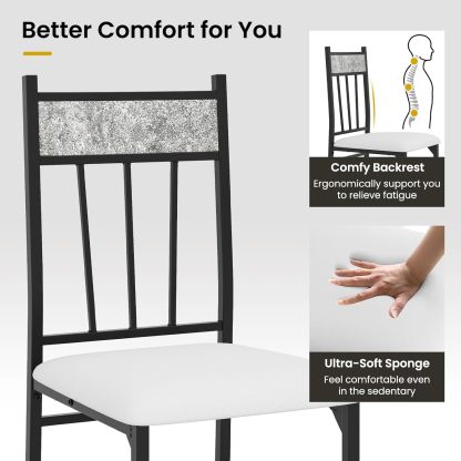 Tangkula - Juego de Mesa de Comedor FR 4, Mesa de Cocina y sillas con Marco de Metal y Asiento Acolchado, Juego de 4 mesas de Comedor y sillas para Comedor, Ahorro de Espacio