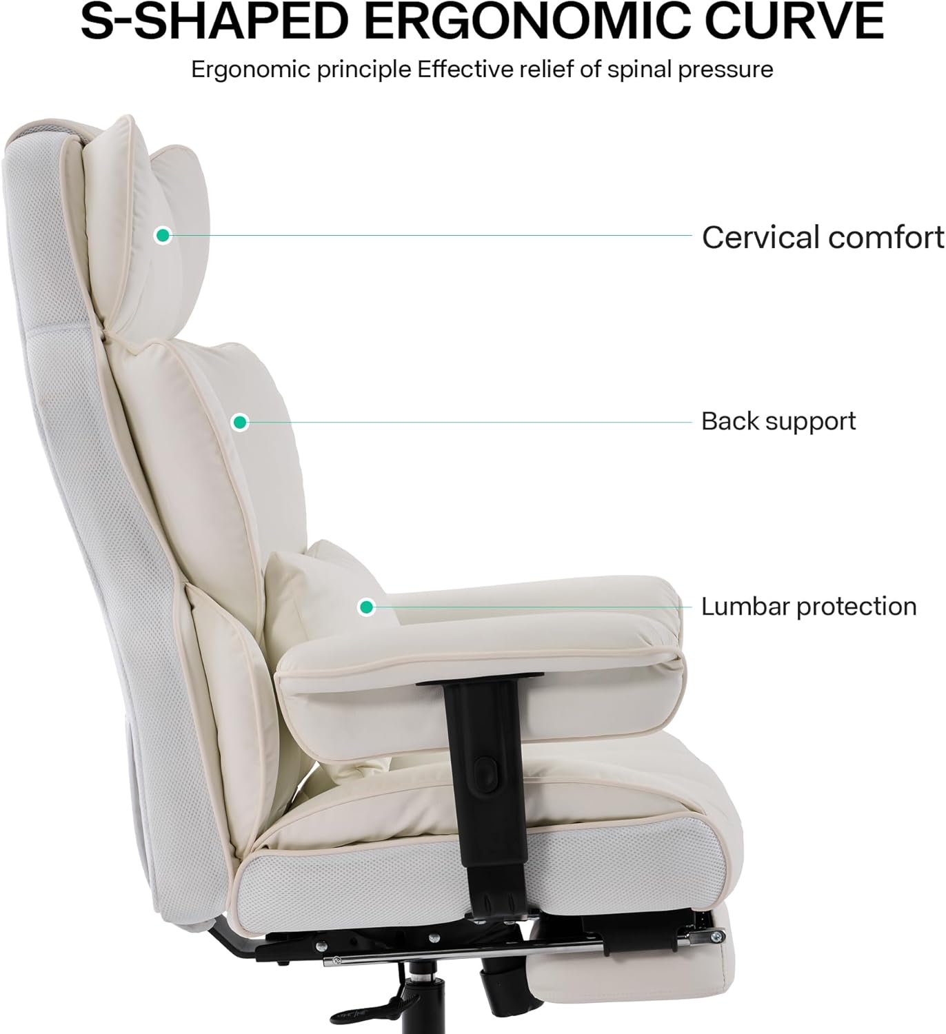 Gzagdecr - Silla de oficina grande y alta de 400 libras, silla de juego de piel sintético con respaldo alto, silla reclinable, silla de oficina ergonómica ejecutiva, soporte lumbar, silla de