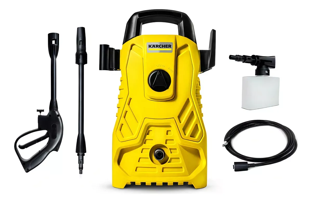 Lavadora de alta presión Kärcher Compacta amarilla y negra de 1200 W con 1500 psi de presión máxima de 110 V