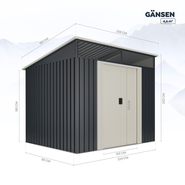 Caja metálica Gansen II de 238x203x194 cm y 4,5 x 1,5 cm
