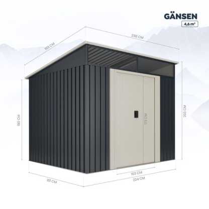 Caja metálica Gansen II de 238x203x194 cm y 4,5 x 1,5 cm
