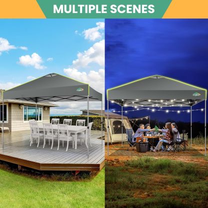 COBIZI - Tienda de campaña desplegable de 10 x 20 Pulgadas, Tienda de campaña instantánea Comercial para Bodas, Fiestas con 3 Altura Ajustable, toldo Ez Up para Exteriores, Impermeable, UPF50+ con