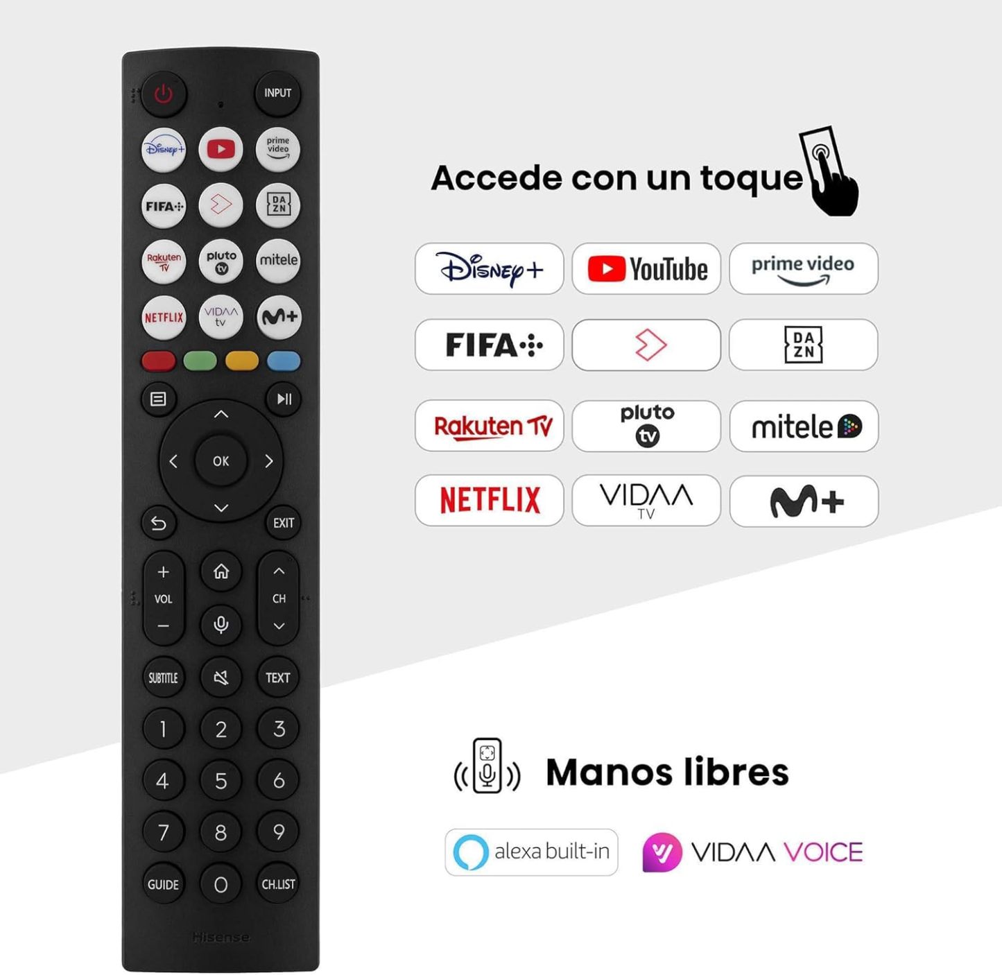 Hisense Pantalla UHD 4K de 43" 43A6NV, VIDAA Smart TV, 43 Pulgadas, Dolby Vision, Modo Juego Plus, DTS Virtual X, Control por Voz televisor, Doble Control de Volumen, (Nuevo 2024)