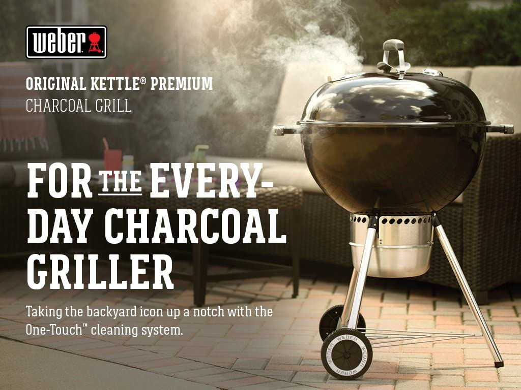 Weber, Asador Original Kettle Premium 22 Negro Adulto Unisex, Negro (Black), Pulgadas Premium