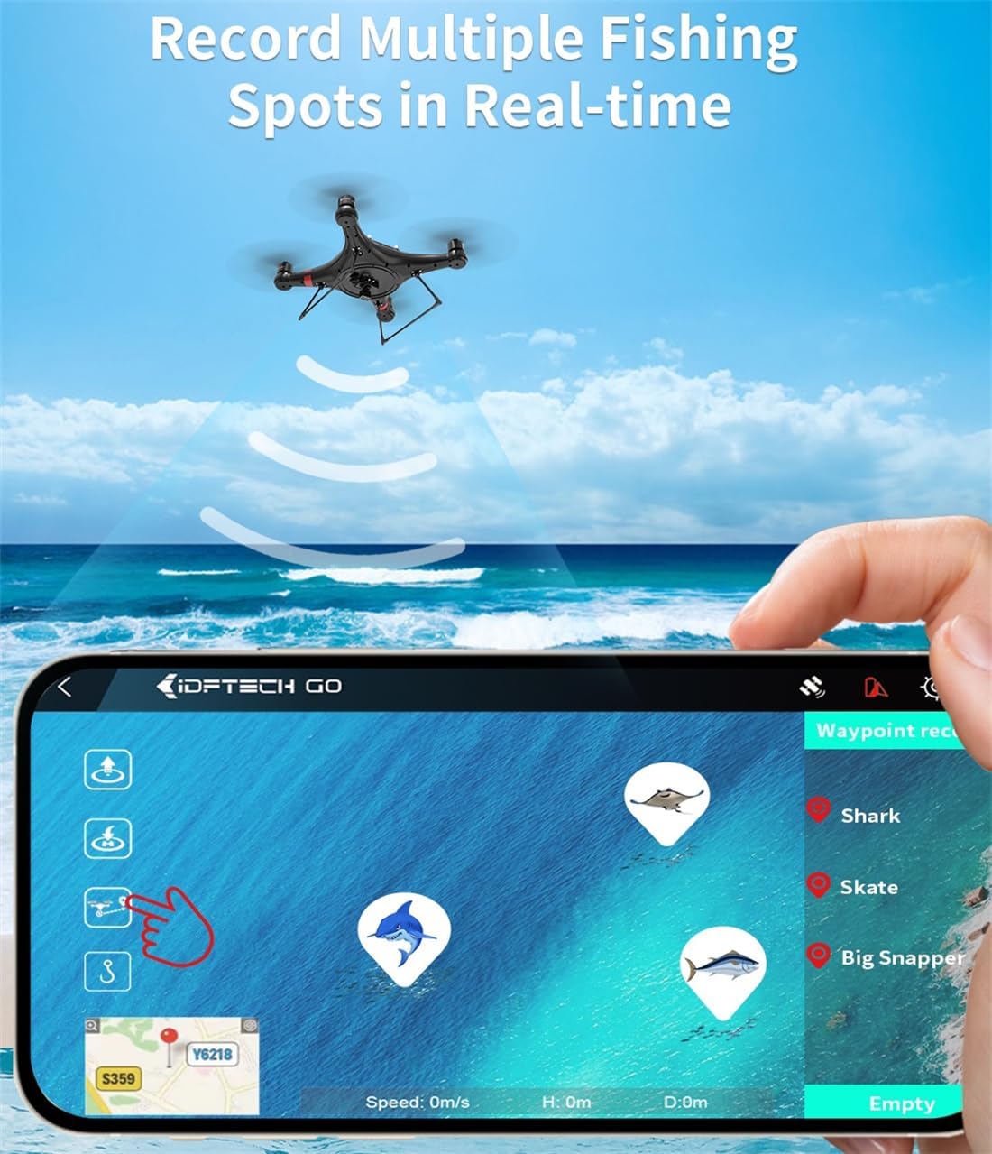 Drone de pesca con cámara 4K con liberación automática de cebo de caída, 33 minutos con GPS, carga útil de 6.6 lbs, drones impermeables para adultos pescadores (hélices de batería