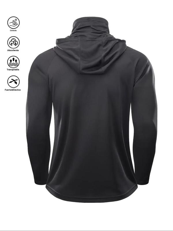 Men's Sun Protection Hoodie Set,FishingHoodiewithMask,Casual Breathable Fishing Jacket,Quick Dry Sportswear with Face Cover,SunProtectionFishingGear,Outdoor Adventure Clothing,Sportswear and Activewear