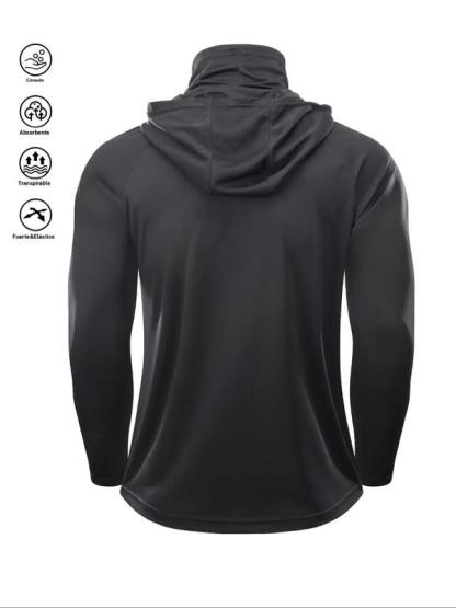 Men's Sun Protection Hoodie Set,FishingHoodiewithMask,Casual Breathable Fishing Jacket,Quick Dry Sportswear with Face Cover,SunProtectionFishingGear,Outdoor Adventure Clothing,Sportswear and Activewear
