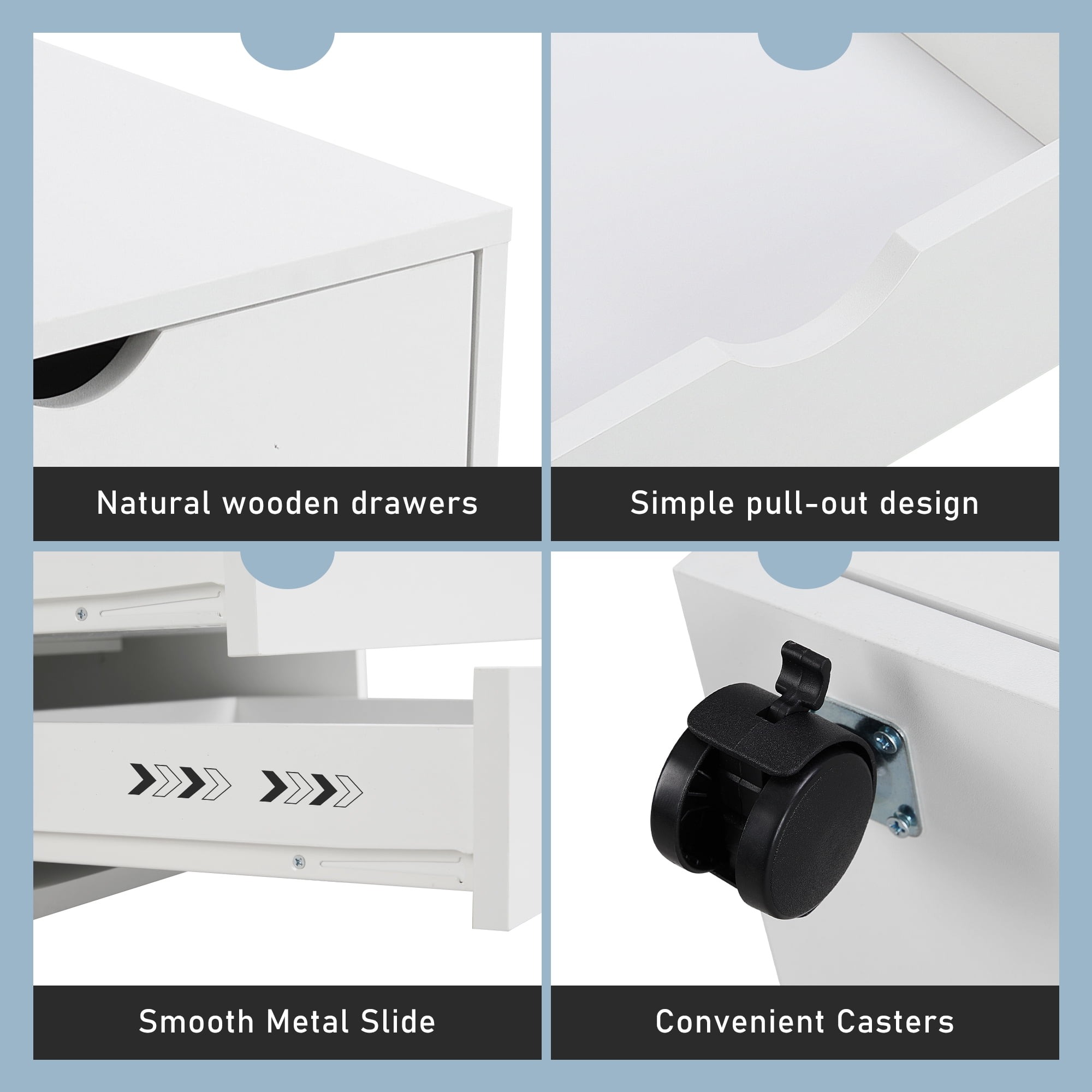 Cómoda EDX de 7 cajones: amplio armario de madera para organizar el dormitorio, el hogar y la oficina, color blanco