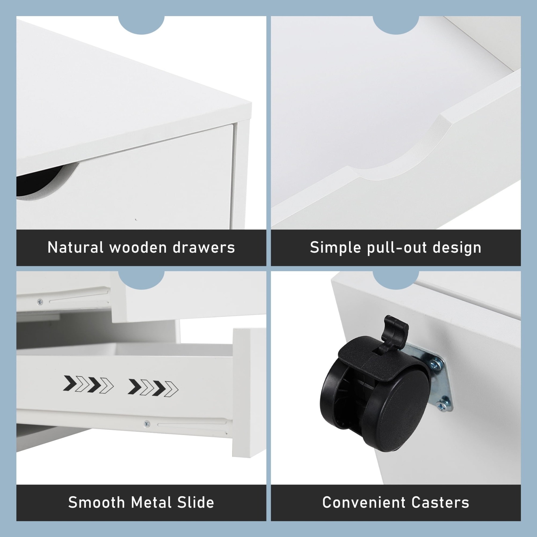 Cómoda EDX de 7 cajones: amplio armario de madera para organizar el dormitorio, el hogar y la oficina, color blanco
