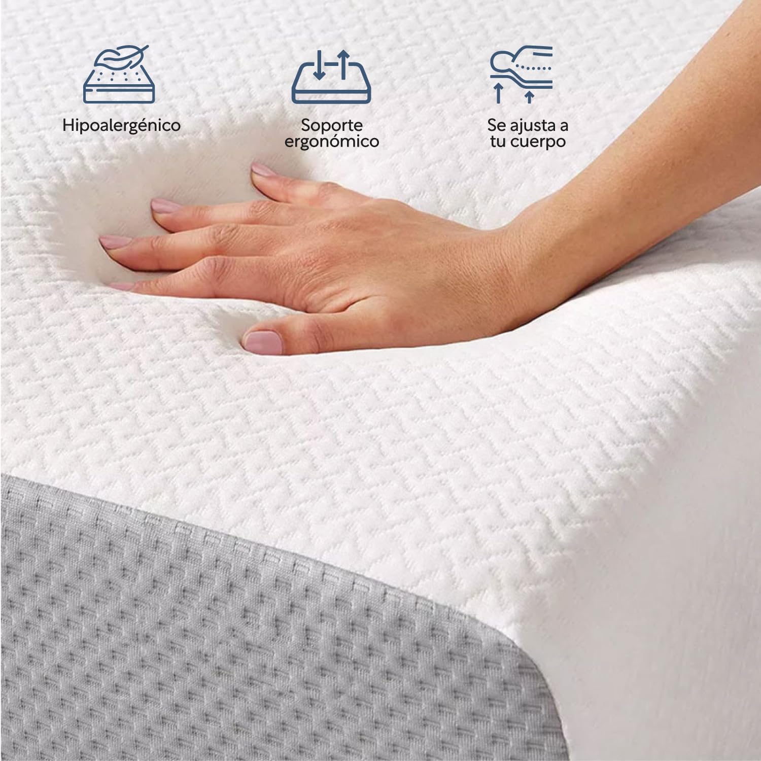 COLORDREAMS | Colchón en Caja Matrimonial Memory – 135x190x23 cm - 6 Capas de Espuma de Alta Densidad – Manijas Reforzadas – Firmeza Justa – Hipoalergénico
