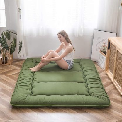 MAXYOYO - Puf plegable para sofá, cama, colchón de piso para adultos, extra grueso, 6 pliegues, sofá para recámara, sala de estar, beige, 135 x 240 cm