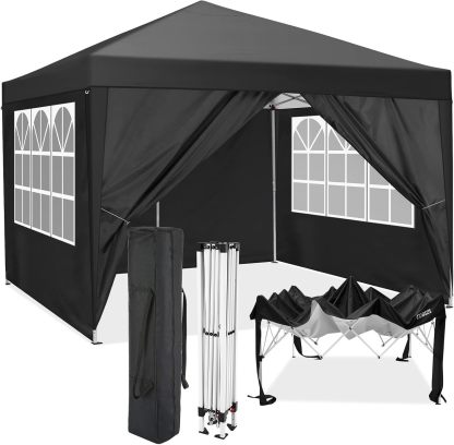 COBIZI - Toldo desplegable de 10 x 20 Pulgadas con 6 Paredes Laterales, toldo Impermeable para Eventos al Aire última intervensión, UPF 50+ cenador portátil para Fiestas, Playa, Camping, Boda,