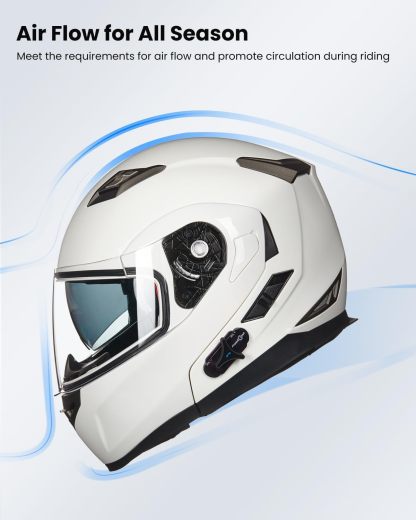 ILM - Casco de Motocicleta Modular Integrado con Bluetooth, con protección Solar para Mp3, Modelo 953/953 Pro