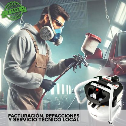MARIETTA Compresor de Aire Libre de Aceite 1.5HP 22L Robusto con Kit de Accesorios y Manguera de 5 metros.