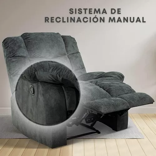 Sillón Reposet Reclinable De Tela Manual Moderno Ethan