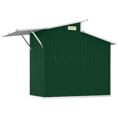 Cobertizo de jardín verde 270x130x208,5 cm acero galvanizado