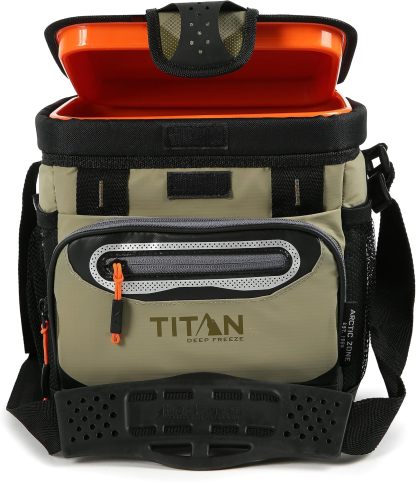 Congelador Arctic Zone Titan, 48 latas, congelador rígido sin cremallera, congelador verde musgo con aislamiento de congelación profunda, revestimiento rígido y SmartShelf-----Abridor de botellas