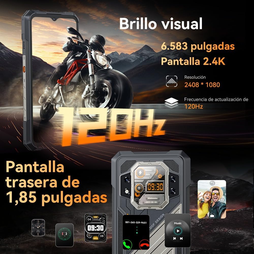 CUBOT Celular Kingkong X Robusto Dual Sim 256 GB 16 GB Ram 10200mah Android 14 (Negro)